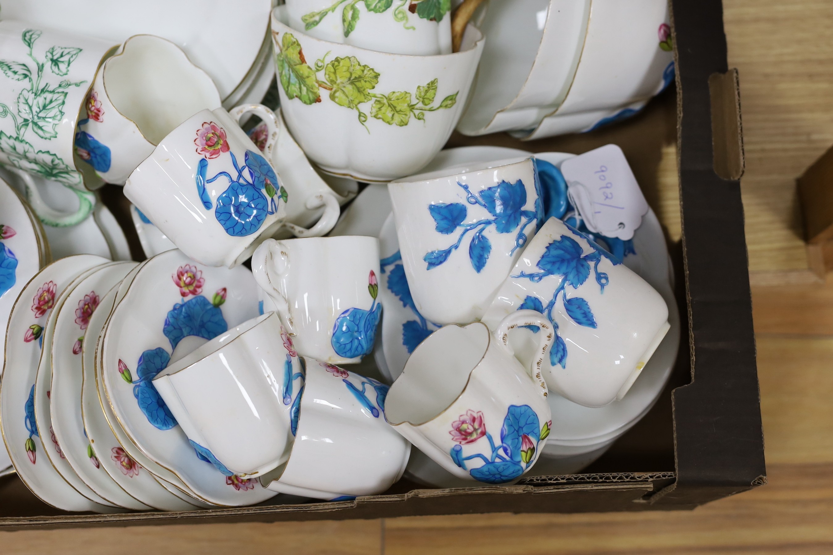 A collection of mixed Coalport part tea sets from 19th and early 20th century